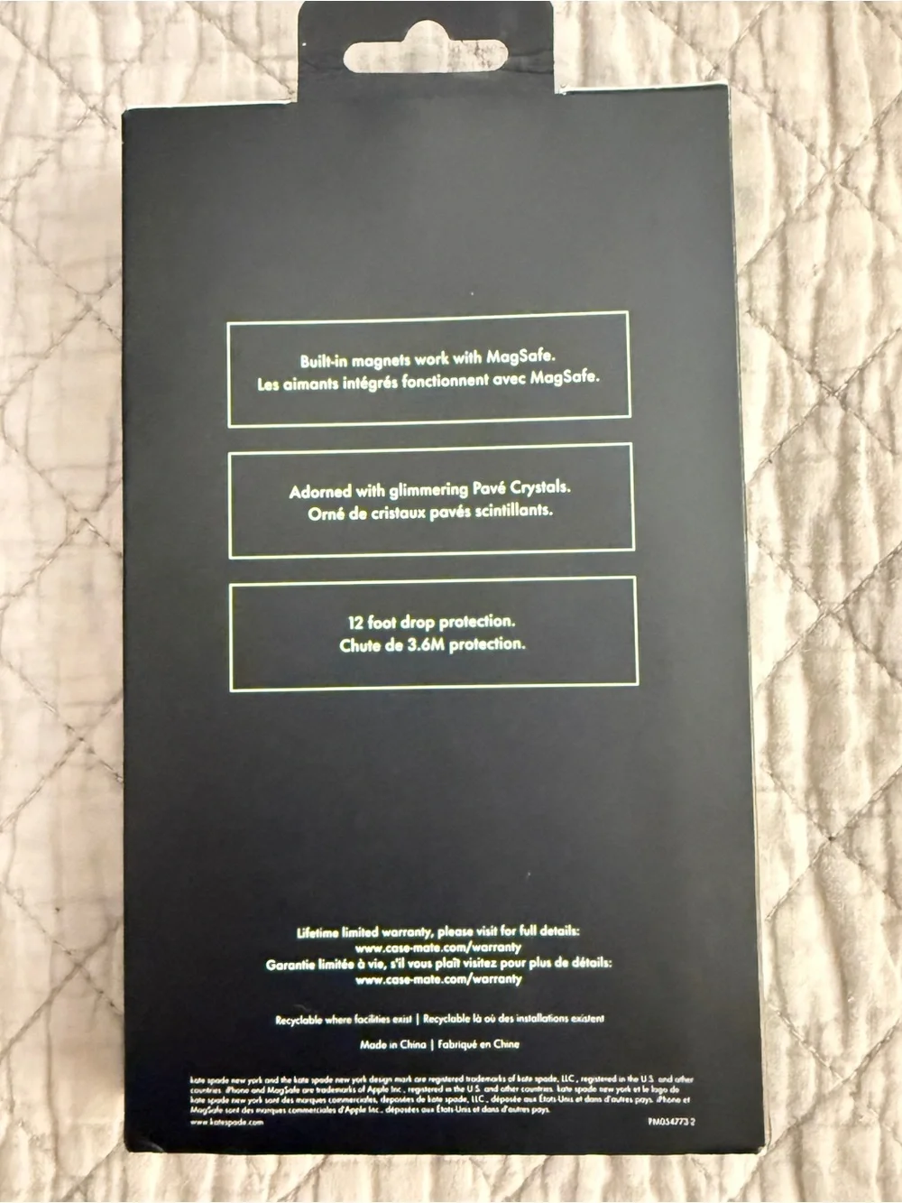 Kate Spade black crystal pave 16 PRO MAX case